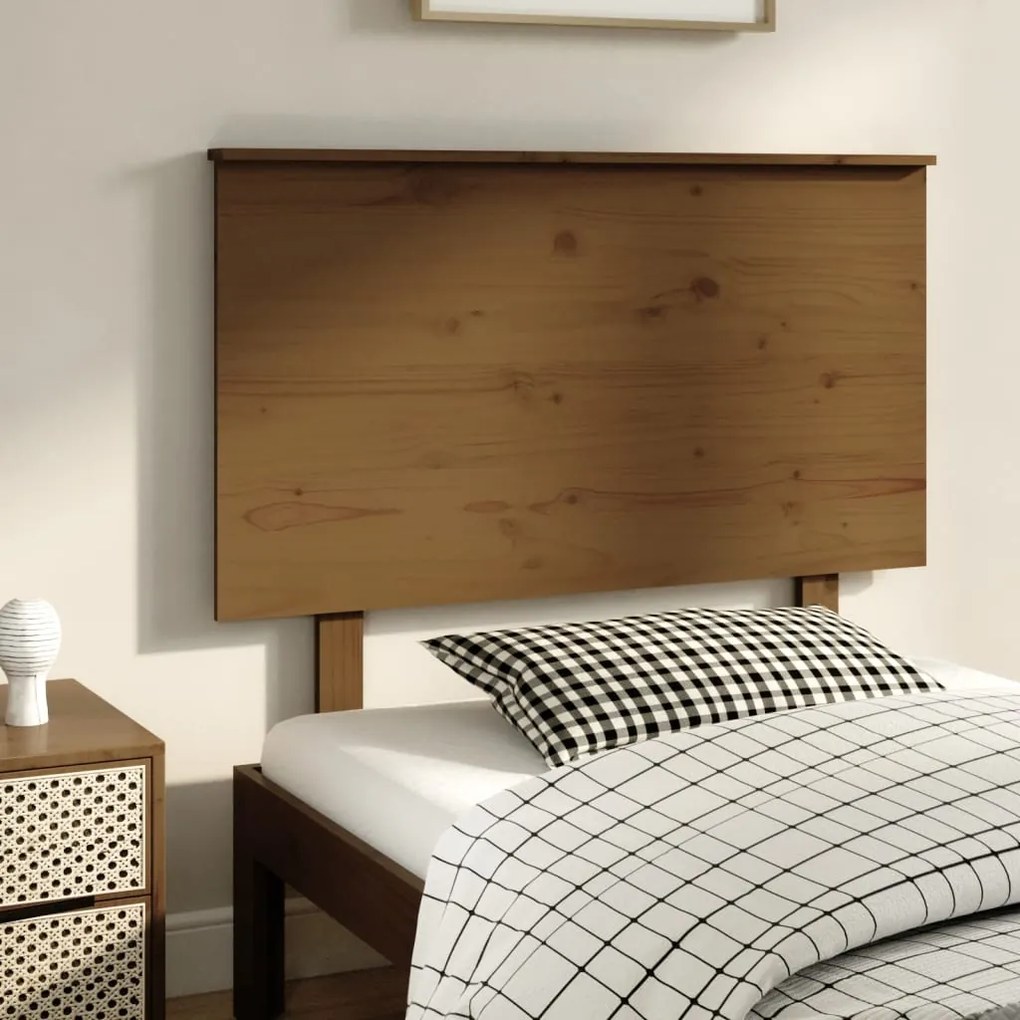 Testiera Per Letto Ambra 104x6x82,5cm İn Legno Massello Di Pino /