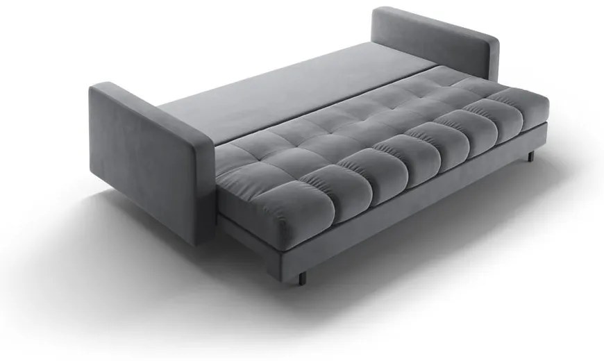 Divano grigio chiaro allungabile/con contenitore con rivestimento in velluto 222 cm Bali – Cosmopolitan Design