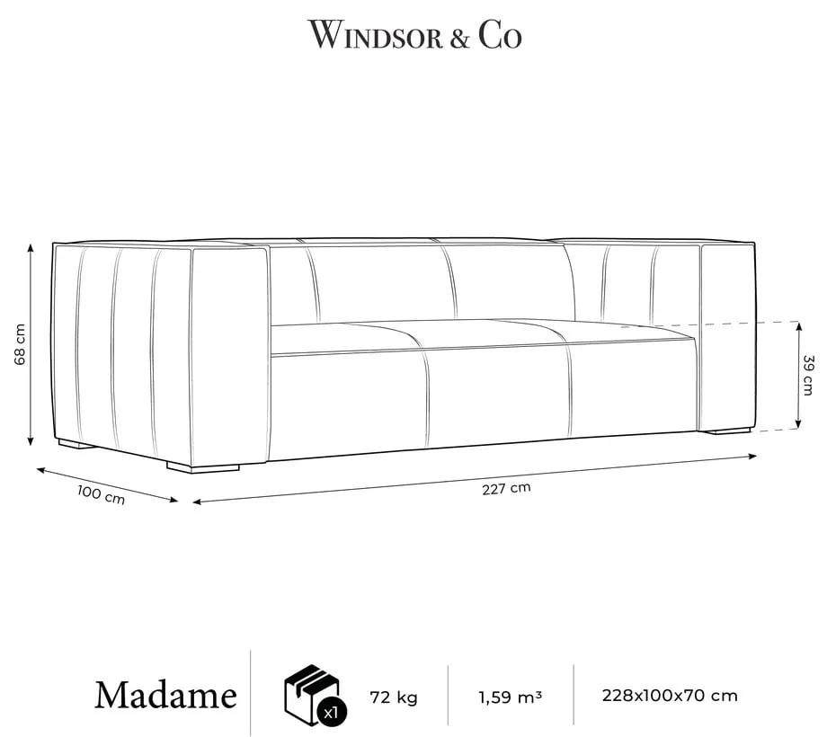 Divano in pelle marrone 227 cm Madame - Windsor &amp; Co Sofas