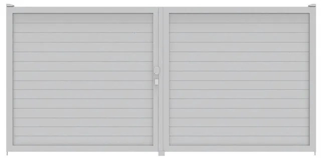 Cancello manuale battente ALBA Maia120 Close in alluminio, apertura centrale, L 400 x H 190 cm, di colore bianco
