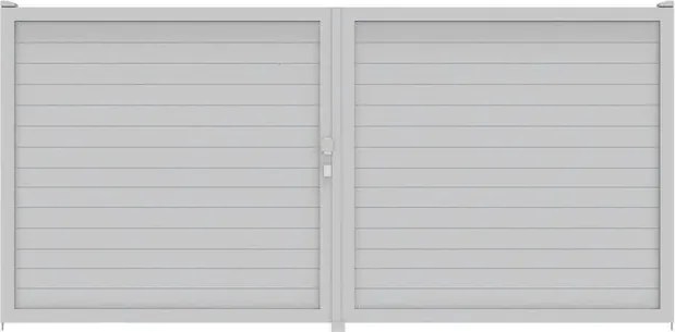Cancello manuale battente Maia120 Close ALBA in alluminio bianco, apertura centrale, L 400 x H 160 cm