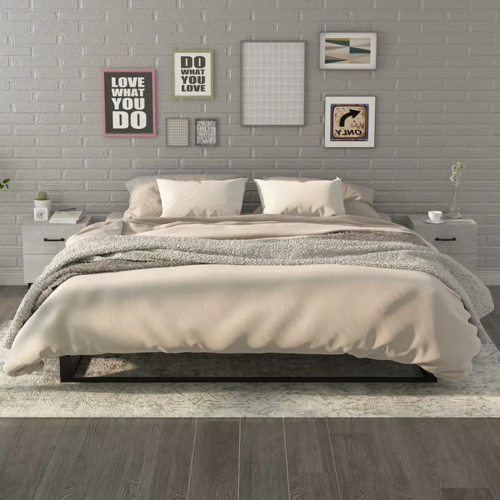 Comodini 2 Pz Grigio Cemento 40x35x47,5 Cm /