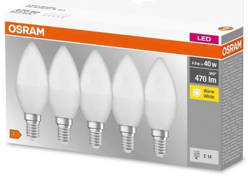SET 5x Lampadina LED BASE B40 E14/4,9W/230V 2700K - Osram