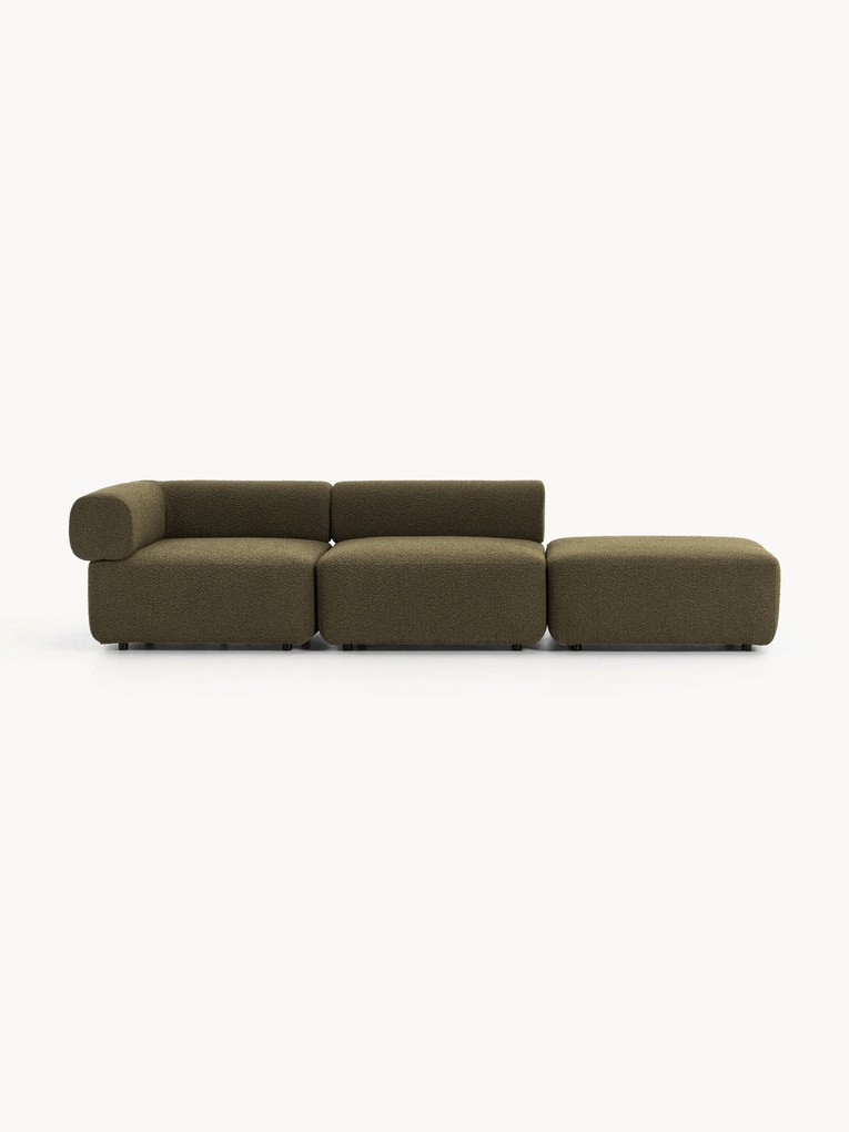 Chaise longue componibile in bouclé Anton