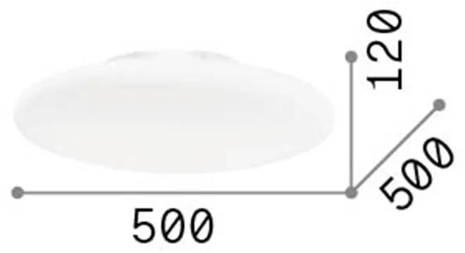 Plafoniera Moderna Smarties Vetro Bianco 3 Luci E27 D50Cm
