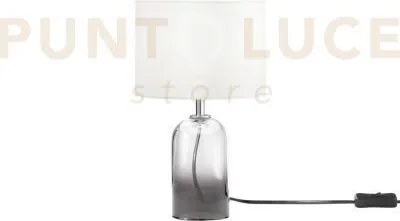 Lume london grigio in vetro e paralume in tessuto 1 luce attacco e1...