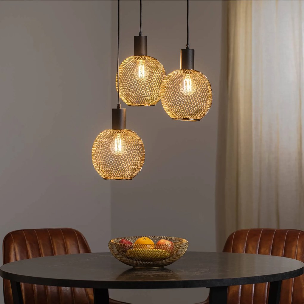 Lucea Lampada a sospensione Seka, rotonda, 3 luci