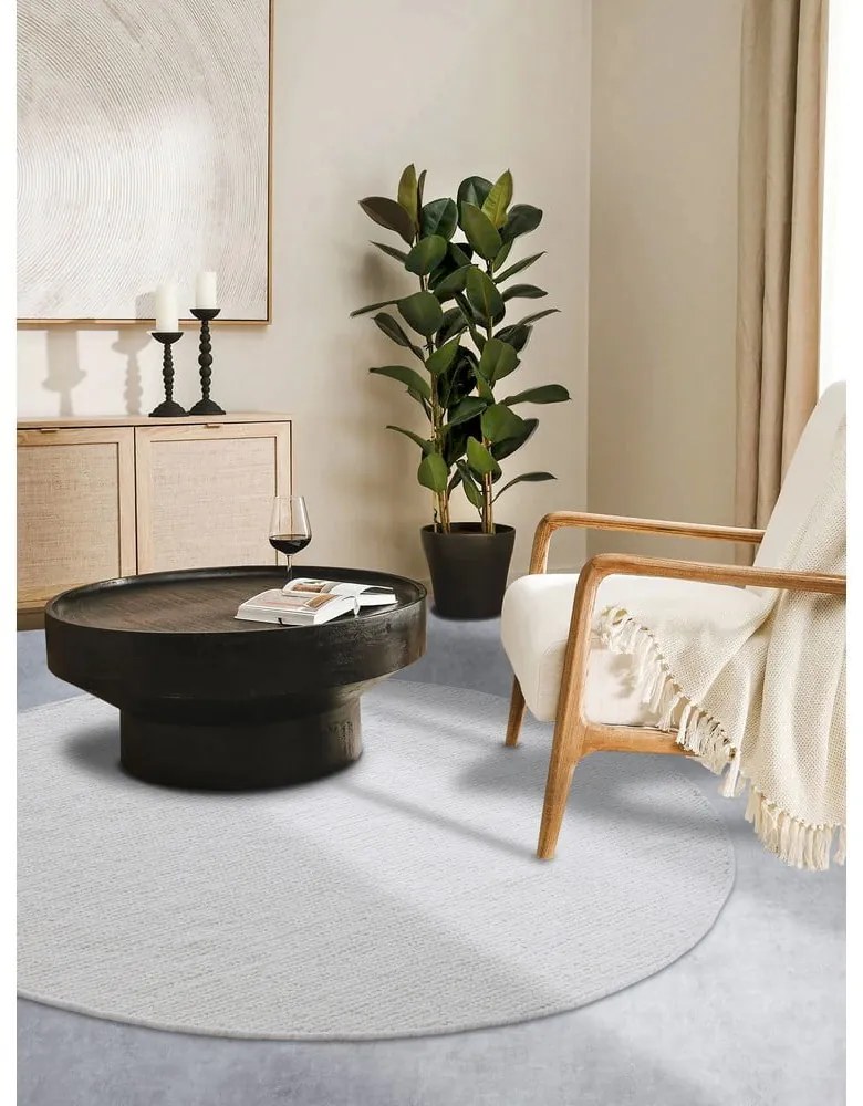 Tappeto rotondo bianco in lana tessuto a mano ø 200 cm Francois – Villeroy&amp;Boch