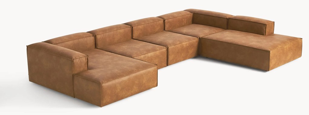 Divano XL componibile in pelle Lennon