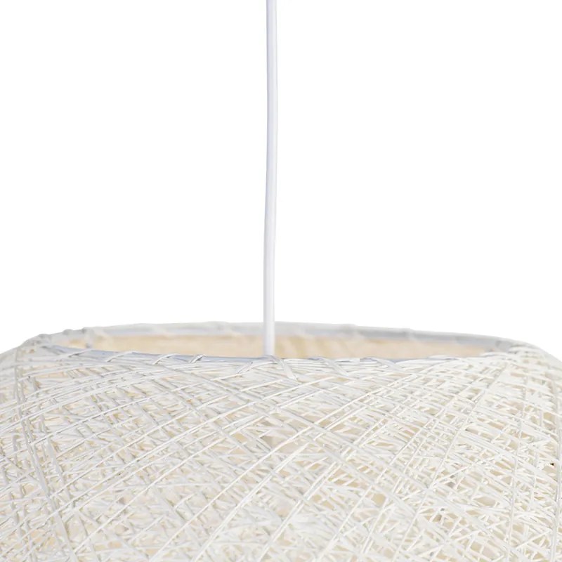 Lampada a sospensione rustica bianca 60 cm - Corda