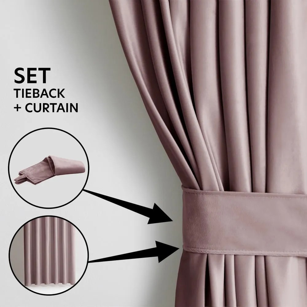 Tenda parzialmente oscurante marrone chiaro in velluto 140x245 cm Eyelets – Restilo