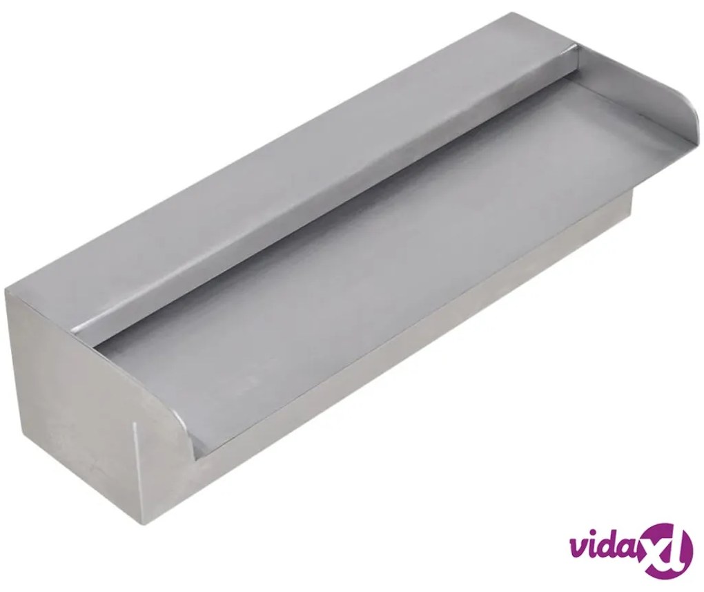 vidaXL Fontana a Cascata per Giardino Rettangolare Acciaio Inox 30 cm