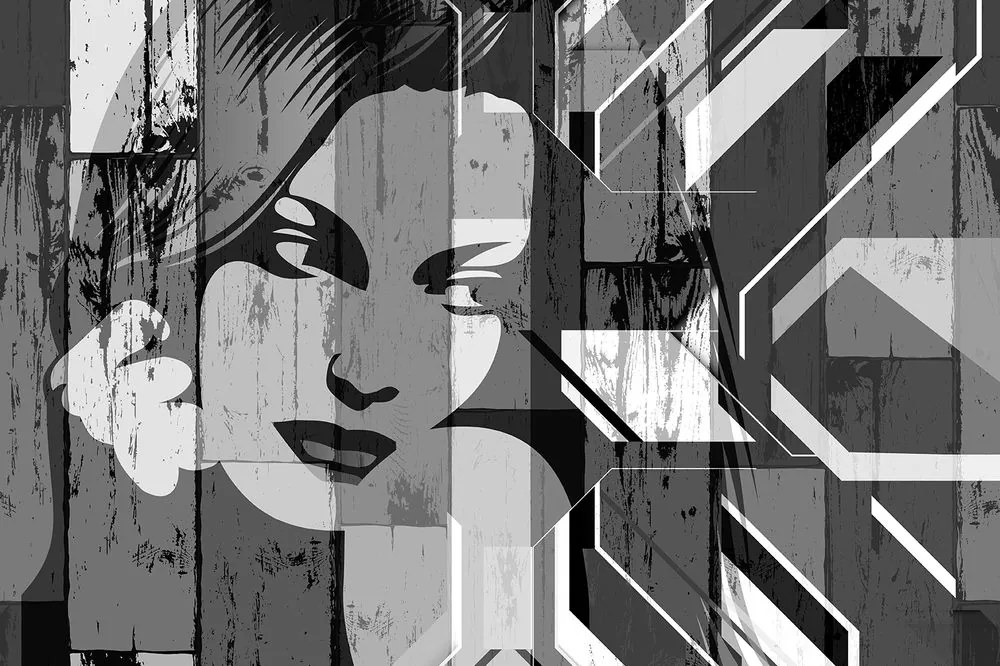 Carta da parati autoadesiva – Ritratto di donna in bianco e nero