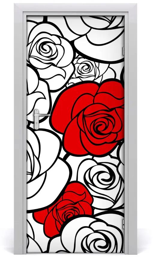 Adesivo per porta Rose 75x205 cm