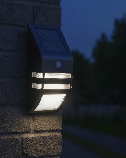 Lampada solare da parete LED con sensore LED/3,7V 500 mAh IP44 nero