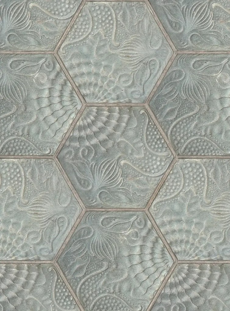 Rebel Walls Tapete Hexagon Tiles - Jade