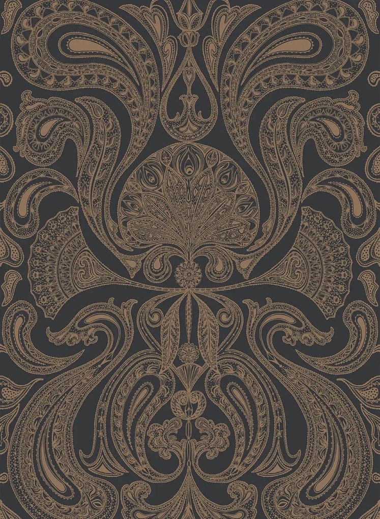 Cole & Son Carta da parati Malabar - Bronze on Black