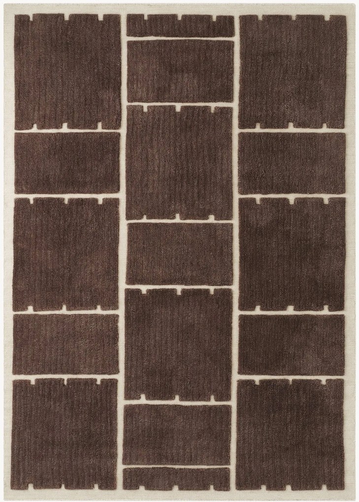 Tappeto in lana a pelo corto tessuto a mano Fermo