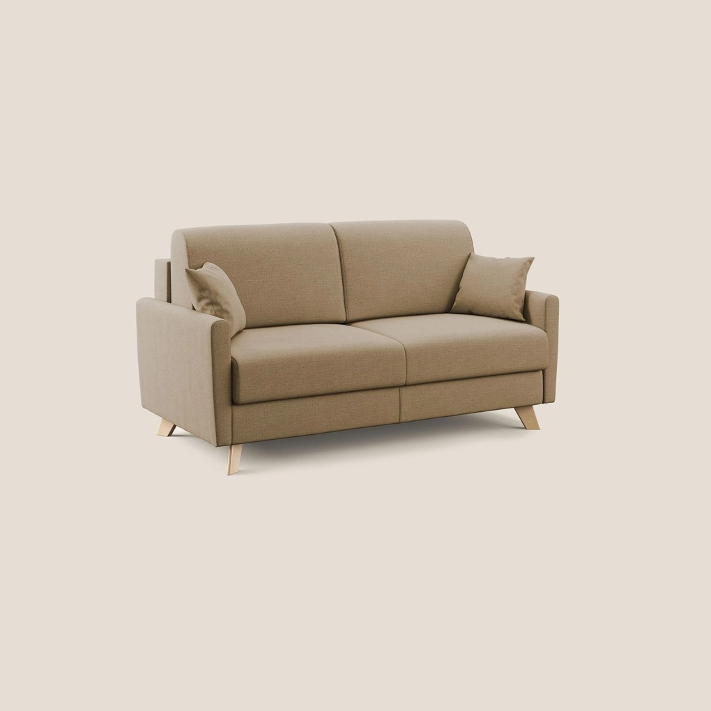 Edgar divano letto matrimoniale in tessuto ecosostenibile beige 160 cm (mat. 120x197)