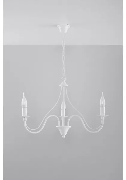 Lampadario a sospensione con catena MINERWA 3 3xE14/40W/230V bianco