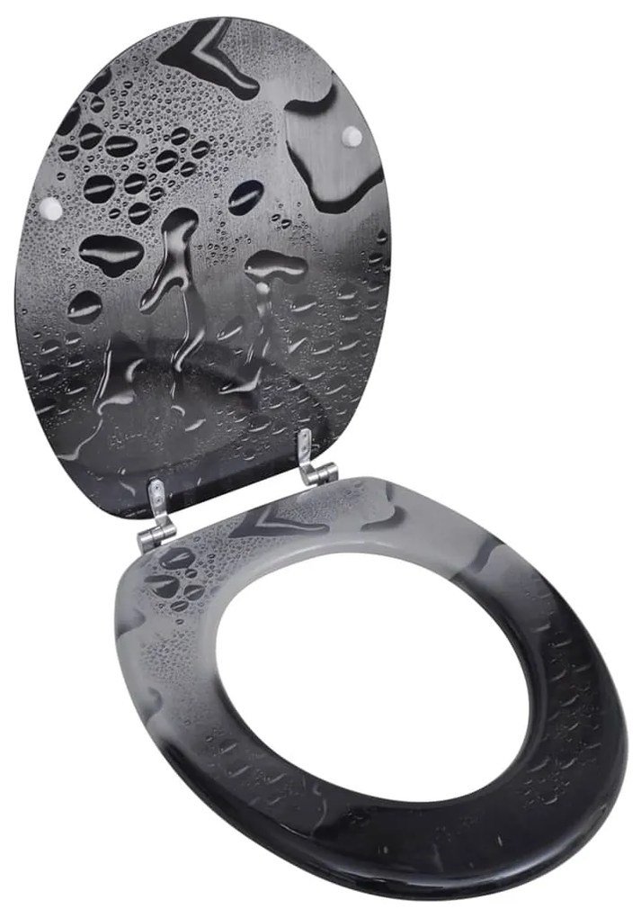 Coperchio Da Toilette İn Mdf Con Modello Gocce Dacqua /