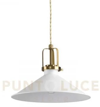 Eris sospensione in metallo bianca e oro 1 luce attacco e27 d.29cm