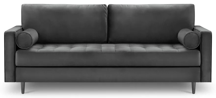 Divano in velluto grigio scuro, 219 cm Santo - Milo Casa