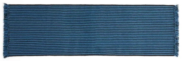 Stripes and Stripes Wool Rug 200x60 Blue - HAY