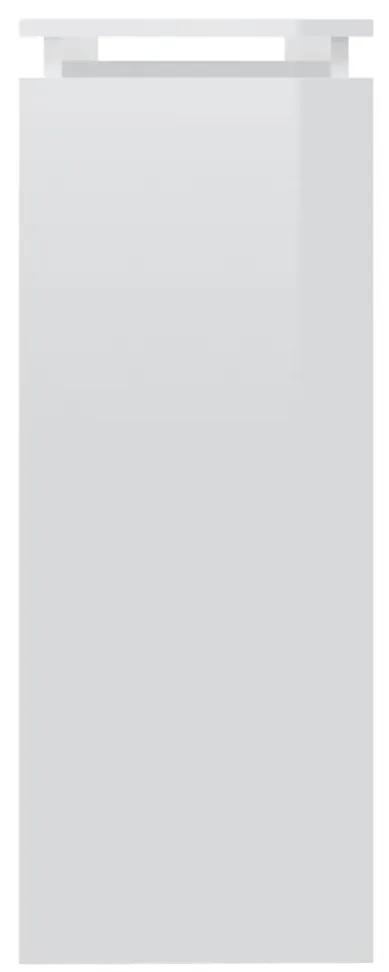 Tavolino Consolle Bianco Lucido 102x30x80 cm Legno Multistrato