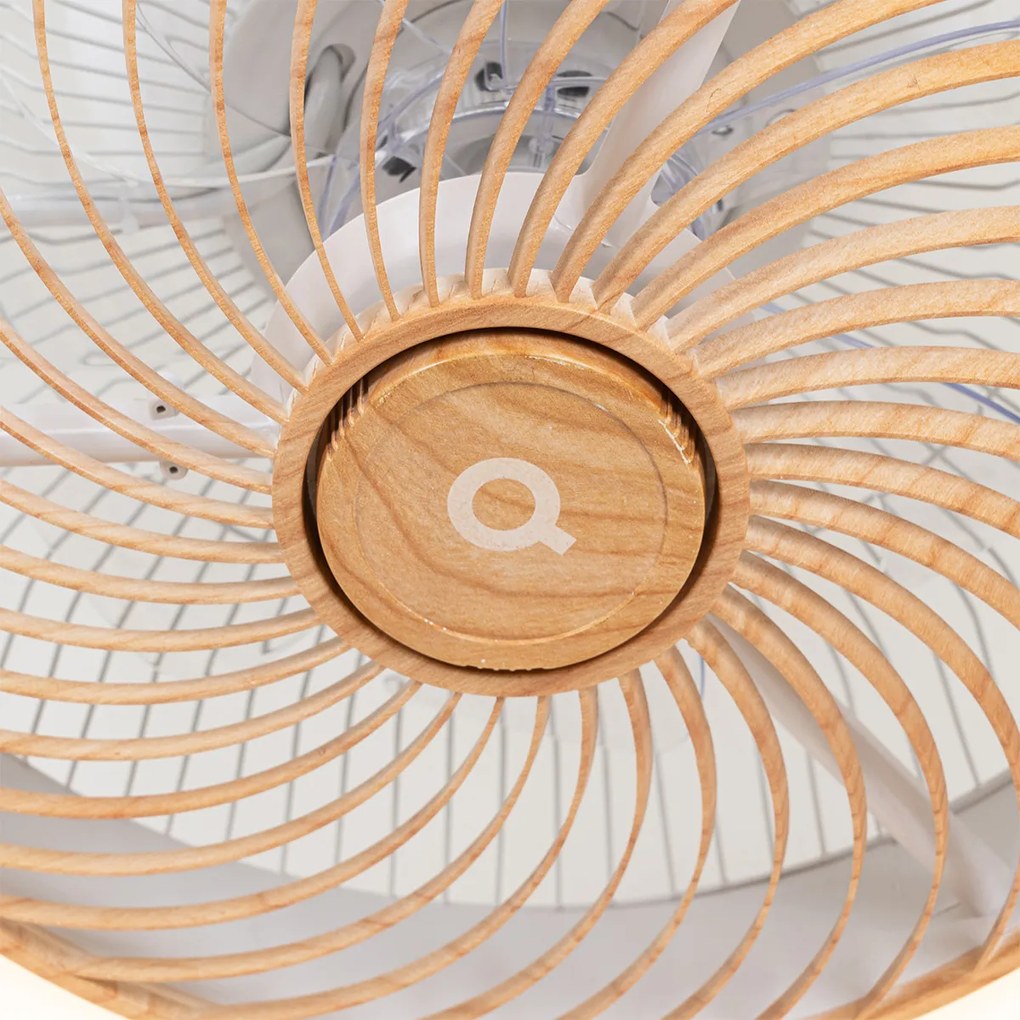 Ventilatore da soffitto in legno con LED e telecomando - Clima