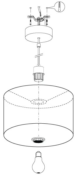 Eglo 99042 - Lampadario a sospensione con filo MASERLO 1xE27/40W/230V