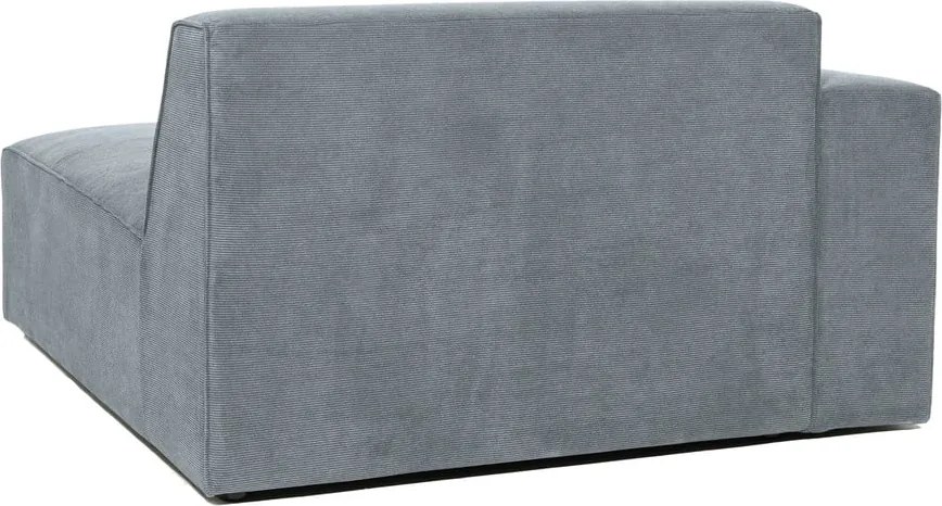 Divano componibile grigio (con penisola a sinistra) con rivestimento in velluto a coste Sting – Scandic