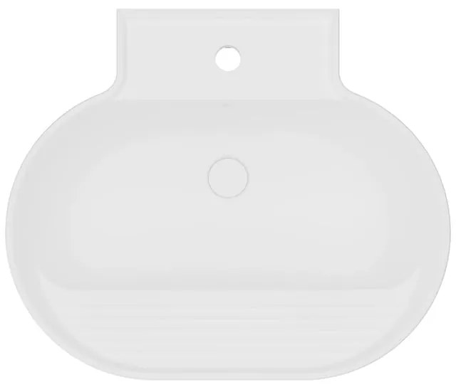 Lavabo da appoggio Tino COLAVENE ovale in ceramica L 60 x H 35 x P 50 cm bianco opaco piletta non inclusa