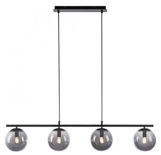 JUST LIGHT. 14604-18 - Lampadario a sospensione con filo WIDOW 4xE14/25W/230V nero