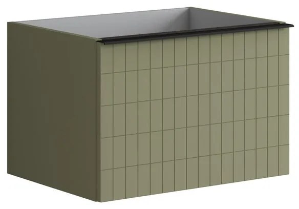 Mobile da bagno sotto lavabo L 60 x H 40 x P 45.5 cm verde salvia, 2 cassetti Pixel grid