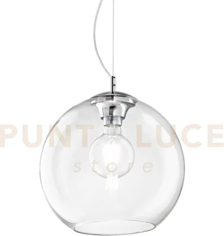 Nemo sospensione 1 luce attacco e27 40cm in vetro soffiato trasparente