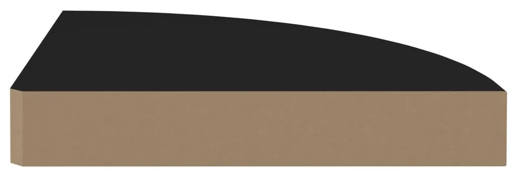 Scaffali angolari a parete 4 pz neri 25x25x3,8 cm mdf