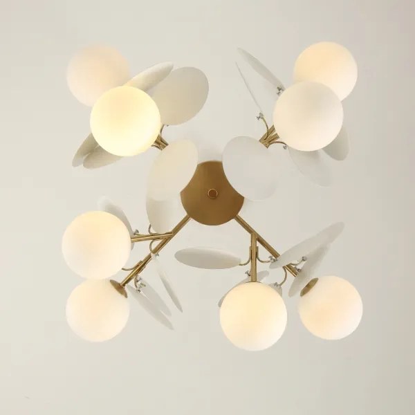 Brilagi - Lampadario a stelo BALMO 8xG9/9W/230V Ø 60 cm oro/bianco