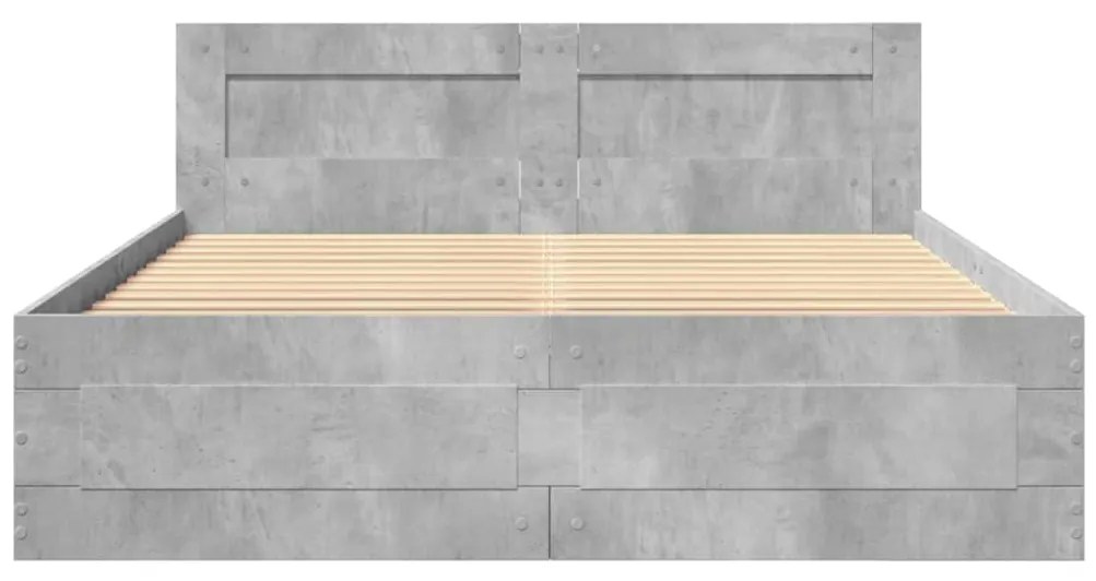 Giroletto testiera grigio cemento 140x200 cm legno multistrato