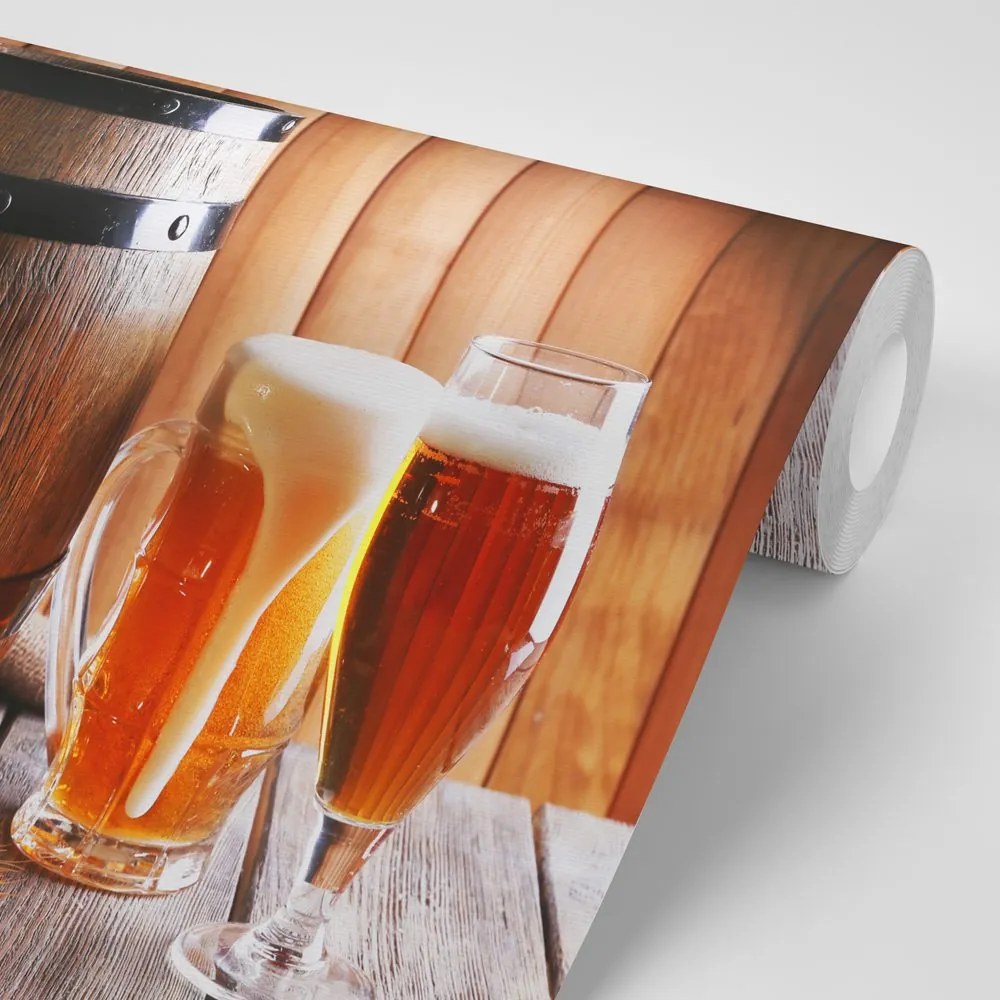 Carta da parati – Birra con barile di birra