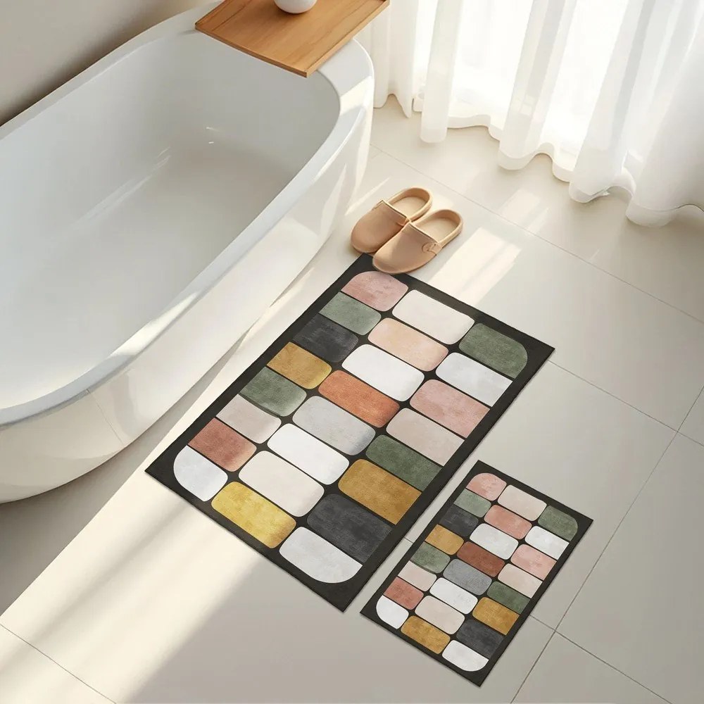 Set di tappetini per il bagno 2 pz 60x100 cm – Foutastic