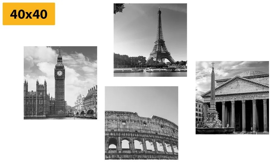 Set di quadri – Per gli amanti dei viaggi in bianco e nero