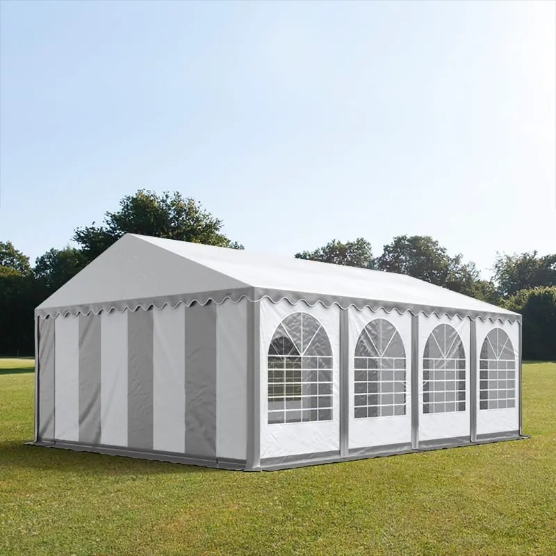 TOOLPORT 6x8 m tendone per feste, PVC 800, telaio perimetrale, bianco-grigio - (8906)