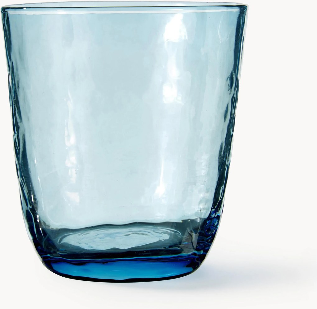 Set di 4 bicchieri acqua in vetro soffiato irregolare Hammered