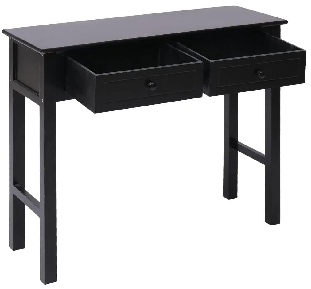 Tavolo consolle nero 90x30x77 cm in legno