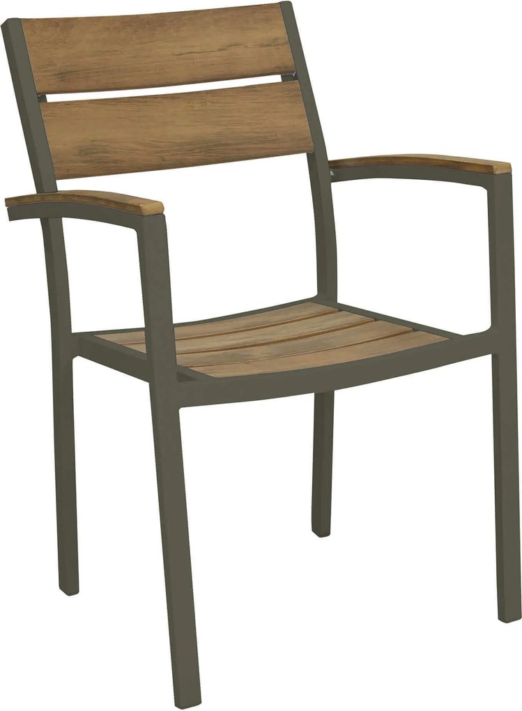 VIDUUS - poltrona da giardino in alluminio e polywood impilabile