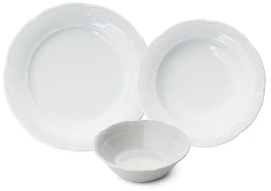 Set da tavola 18 pezzi, bianco in porcellana