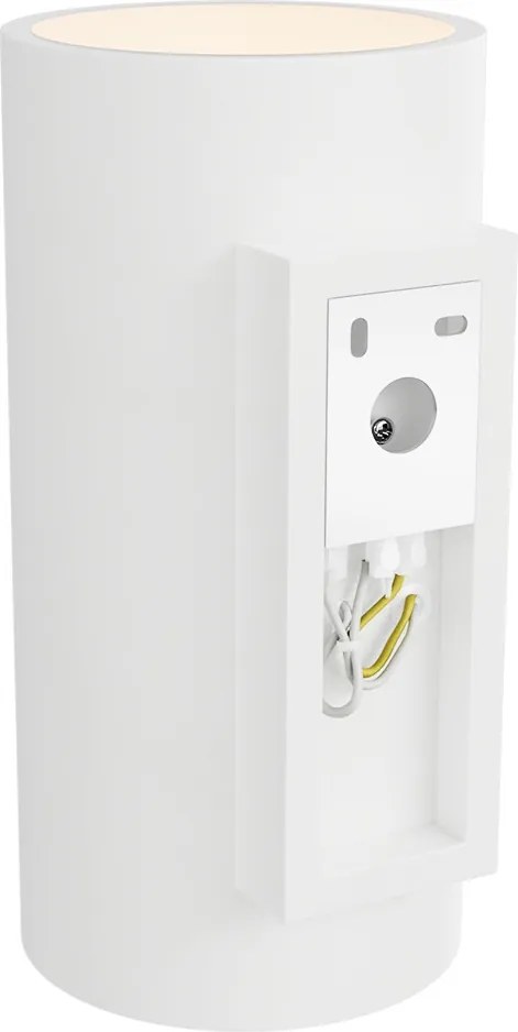 Applique da Parete 2xGU10 Cilindrica Ø120mm in Gesso Pitturabile