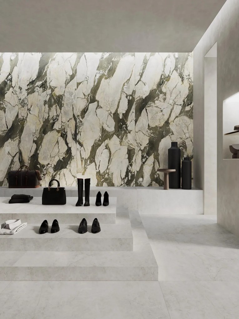 Gres Porcellanato Effetto Marmo Venato Verde Lucido 60x120 - EI6001