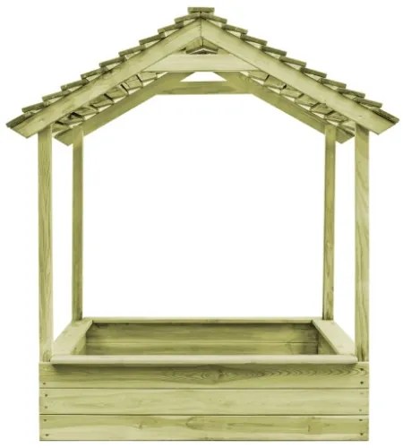 Casetta da Giardino con Sabbiera 128x120x145cm in Legno di Pino